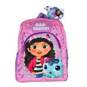 Gabby's Dollhouse Mercat School Backpack Adjustable Straps Pink Girls Travel Bag